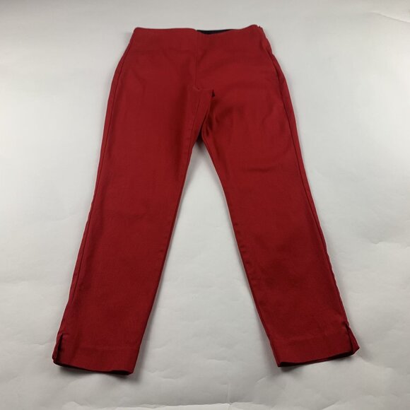 Old Navy Empire Apple Red Stretch Canvas Wow High Rise Skinny Pixie Pant 8 - Picture 1 of 7
